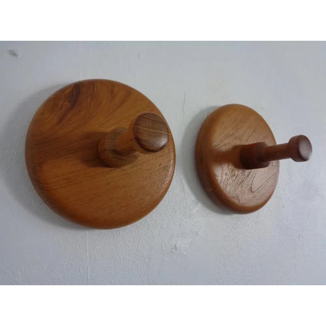 Brown Danish Teak Hooks, 1960s, Set of 2 For Sale - Image 8 of 11