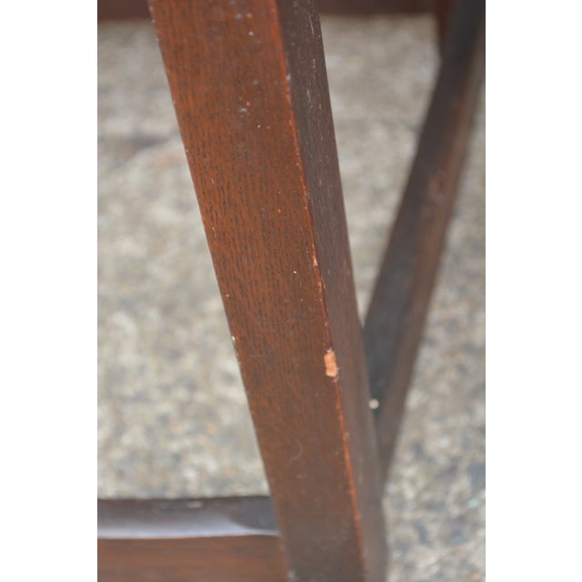 1940s Vintage Carved Pair of j.e. Ware Furniture Wainscot Wood Side / Dining Chairs Medieval / Thrones For Sale - Image 12 of 16