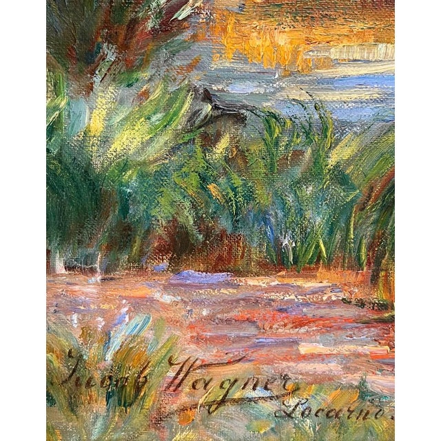 Artwork sold with frame (101 x 140 cm) Jakob Wagner (1861–1915) was a Swiss painter known for his serene landscapes,...