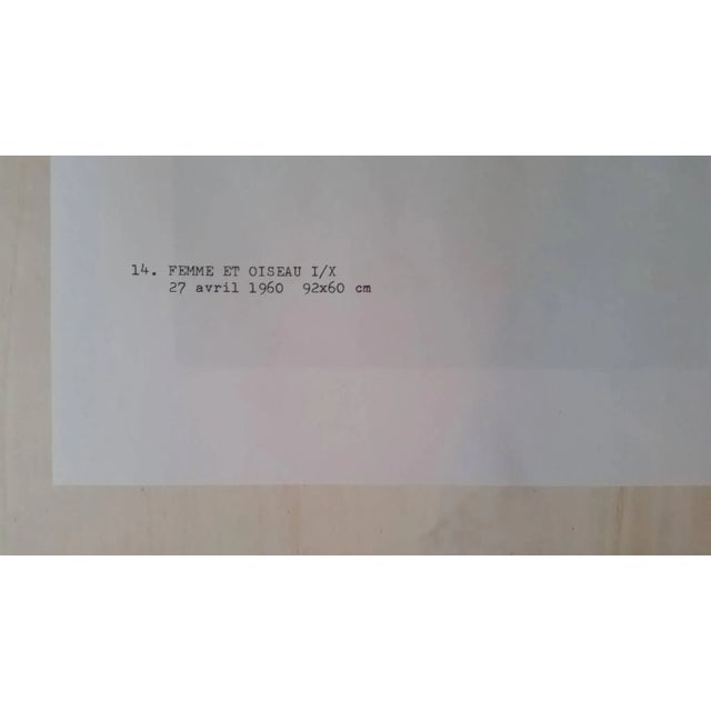 After Miro, Femme et oiseau, Plate from Femmes, 1965, Lithograph For Sale - Image 4 of 5