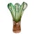 Large 1960's Asymmetrical Green and Gentle Pink Art Glass Vase, Josef Hospodka for Chrisbska For Sale