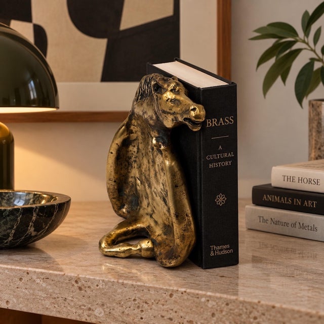 1960s 20th Century Italian Brass Horse Sculpture and Bookend, 1960s For Sale - Image 5 of 14