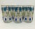 Libbey Glass Co. Vintage Libbey "Nordic" Tumblers With Blue and Gray Rectangles and Gold Decoration - Set of 6 For Sale - Image 4 of 4