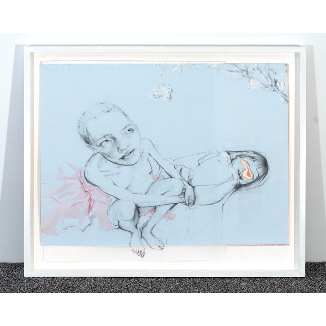 Jennifer Poon — Untitled (Two Figures), Original Colored Pencil on Paper, (2007), Original fine art drawing by...