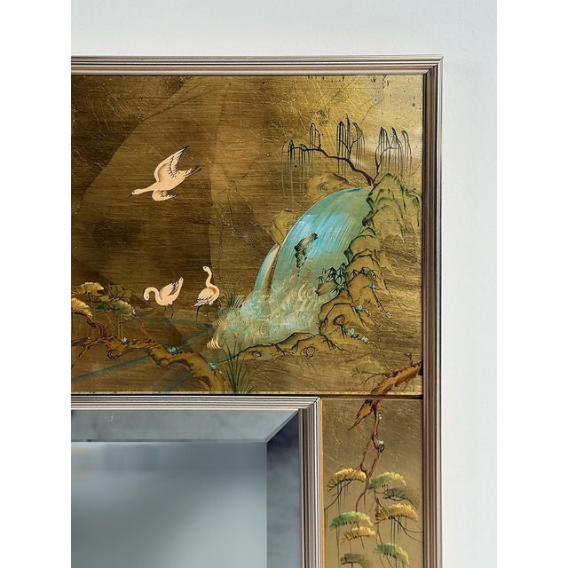 LaBarge Elgomise Chinnoiserie Reverse Gold Painted Mirror, 1986 For Sale In Miami - Image 6 of 18