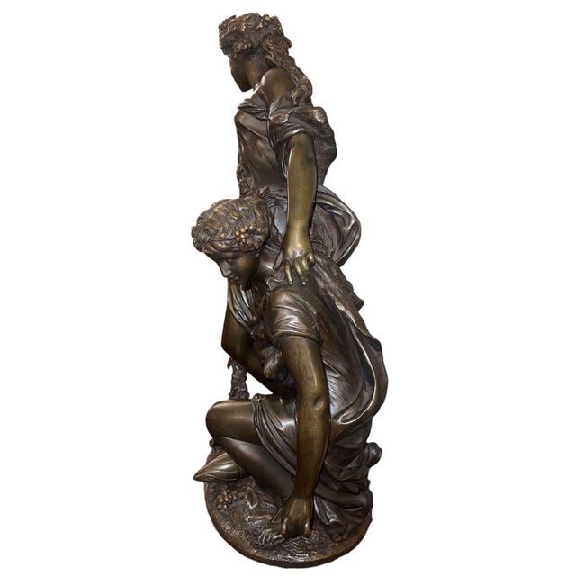 19th Century French Bronze Bacchantes Group After Clodion. Numbered 4123 For Sale In Los Angeles - Image 6 of 10