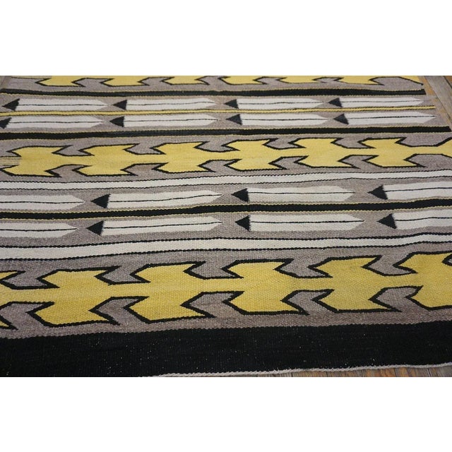 1930s Antique Gray Allover Tribal Geometric Native American Flatweave Navajo Rug For Sale - Image 10 of 12