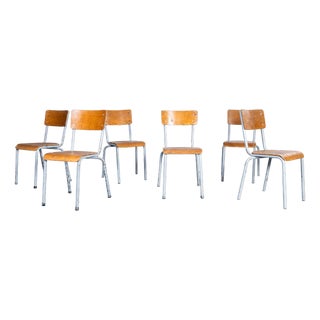 Large Stacking Dining Chairs from Mullca, 1950s, Set of 6 For Sale