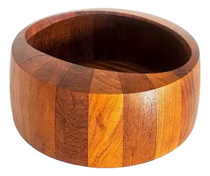 1960s Dansk Staved Teak Wood "O" Bowl Designed by Jens Quistgaard