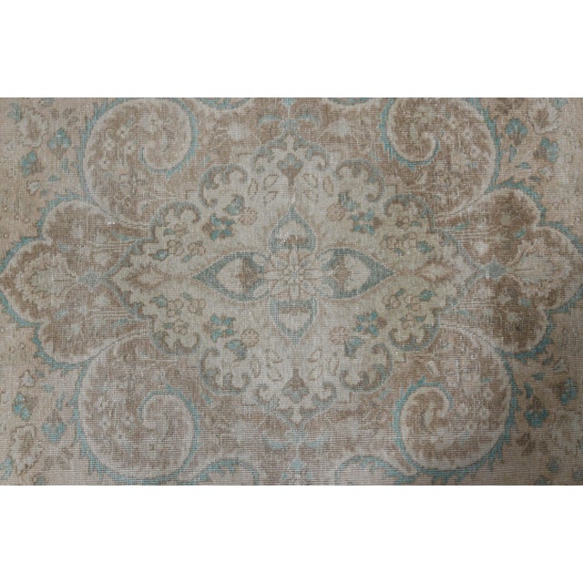 1970s Vintage Persian Handmade Wool Cotton Brown Area Rug For Sale - Image 10 of 11