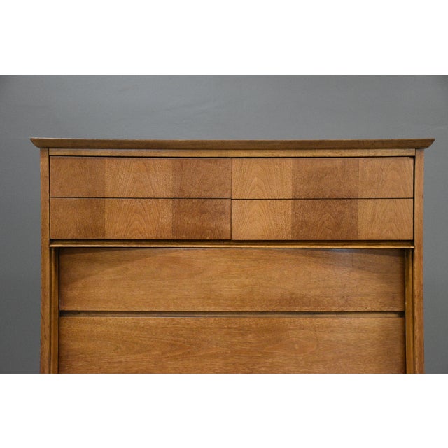 1960s 1960s Walnut Tall Mid Century Modern Dresser by Dixie, Attributed For Sale - Image 5 of 8
