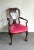 1910s Antique Burlwood Side Chair W/ Pink Velvet Seat For Sale - Image 5 of 6
