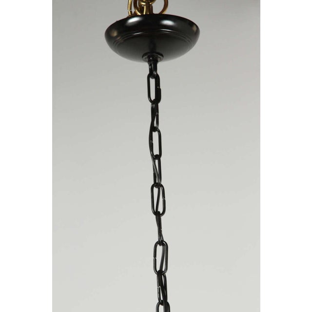 Late 20th Century White & Black Murano 5 Arm Chandelier Fixture For Sale - Image 5 of 10