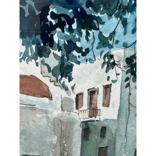 Late 20th Century Impressionist Watercolor Artwork of Plein Air Scenery, Framed For Sale - Image 5 of 12