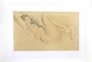 Henry Ramey, Reclining Nude, Mixed Media Drawing, Early 20th Century