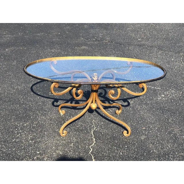 French 1960s French Style Oval Iron Coffee Table For Sale - Image 3 of 13