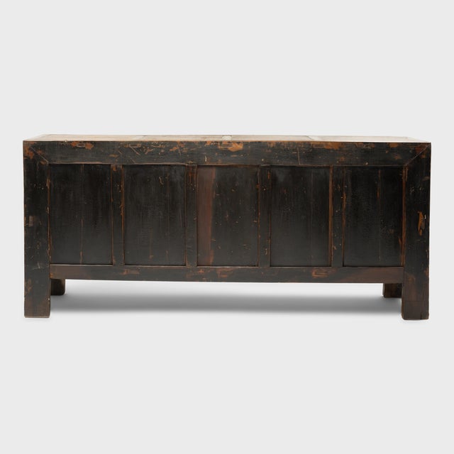 Wood Chinese Red Door Coffer, C. 1900 For Sale - Image 7 of 7
