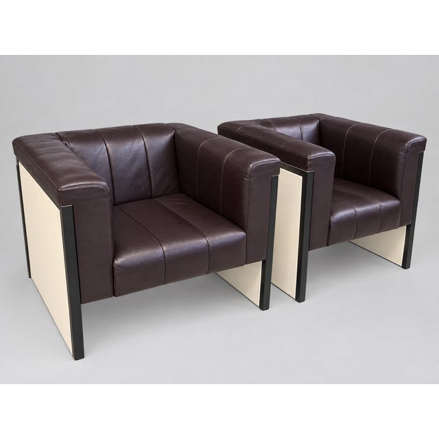 Metal Vintage Echtleder Sessel Aus Rolls Royce Showroom Armchair - Heather Top Design Classic !, 1990s, Set of 2 For Sale - Image 7 of 7
