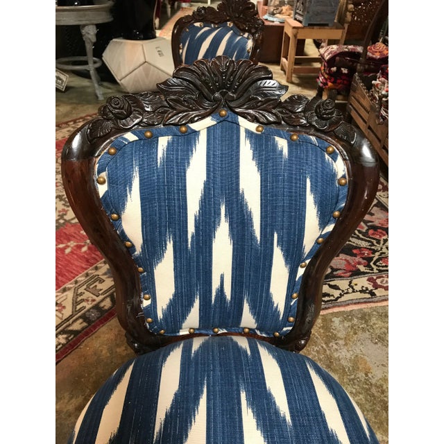 Antique 19th C. Magesy Abercorn Rococo Ikat Upholstered Side Chairs - a Pair For Sale In Dallas - Image 6 of 10