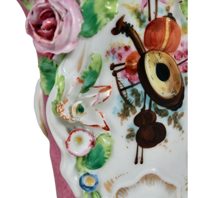 19th Century Old Paris Porcelain Flower Encrusted Spill Vase For Sale In San Diego - Image 6 of 10