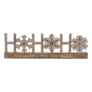 Ho Ho Ho Tabletop Sentiment Sign (Set of 2) For Sale