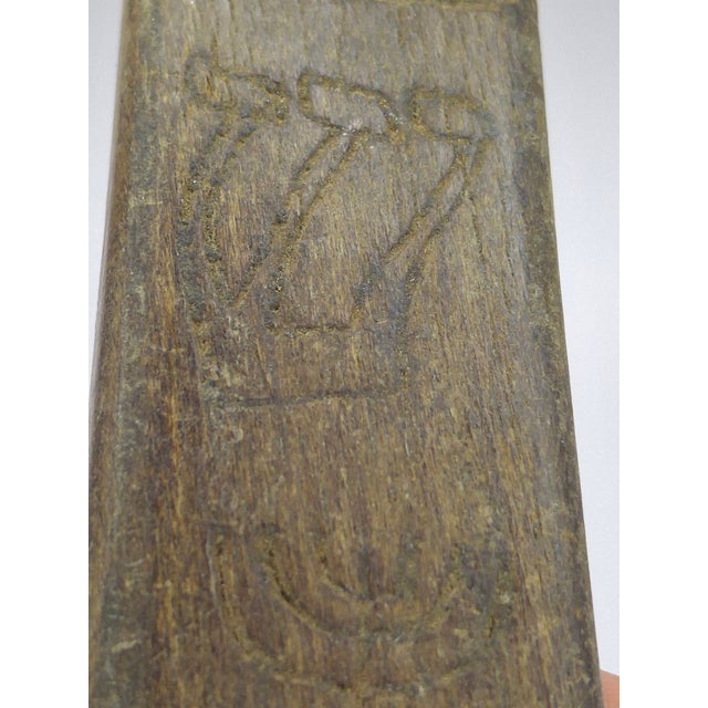 Rare Wwii Mezuzah Litzmannstadt Ghetto Lodz Poland Wood Hand Carved Judaica For Sale - Image 13 of 17