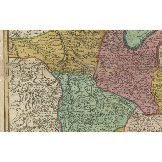 Antique Map of Paris and Its Surrounding Regions by Johann Homann, 1800s For Sale - Image 3 of 9