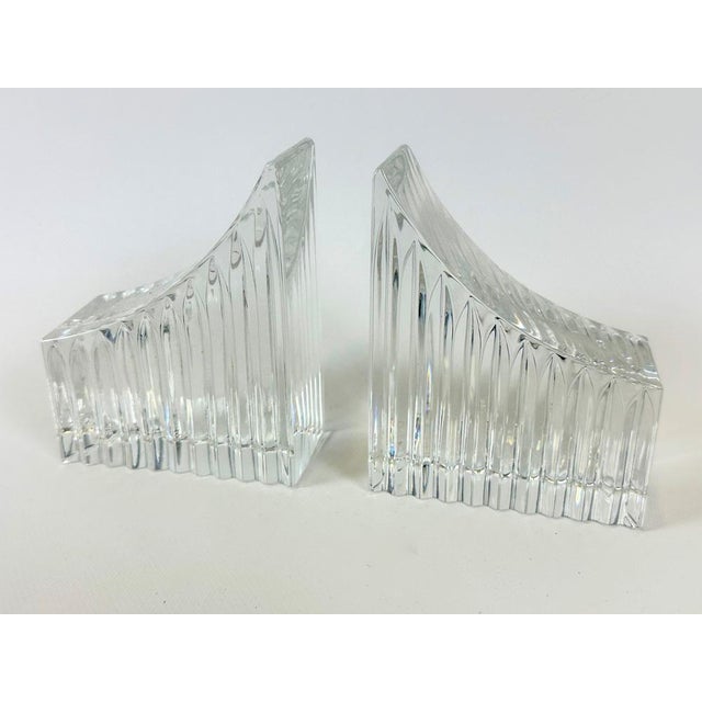Mid-Century Crystal Glass Bookends, 1970s, Set of 2 For Sale - Image 9 of 10