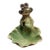 Vintage Green Whimsical Frog Lily Pad Dish Catchall Statue Tray For Sale