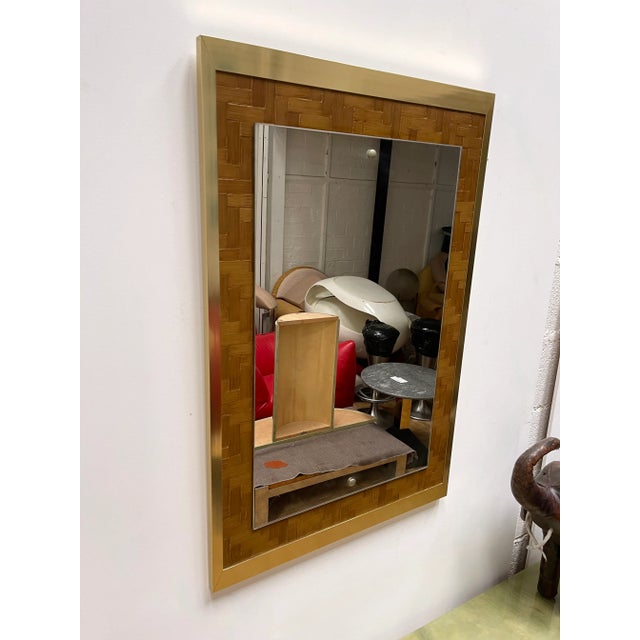 1970s Dal Vera Bamboo & Brass Mirror For Sale - Image 4 of 10