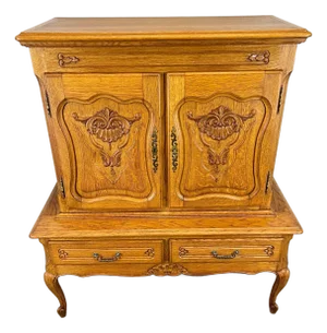 French Oak Carved Cabinet