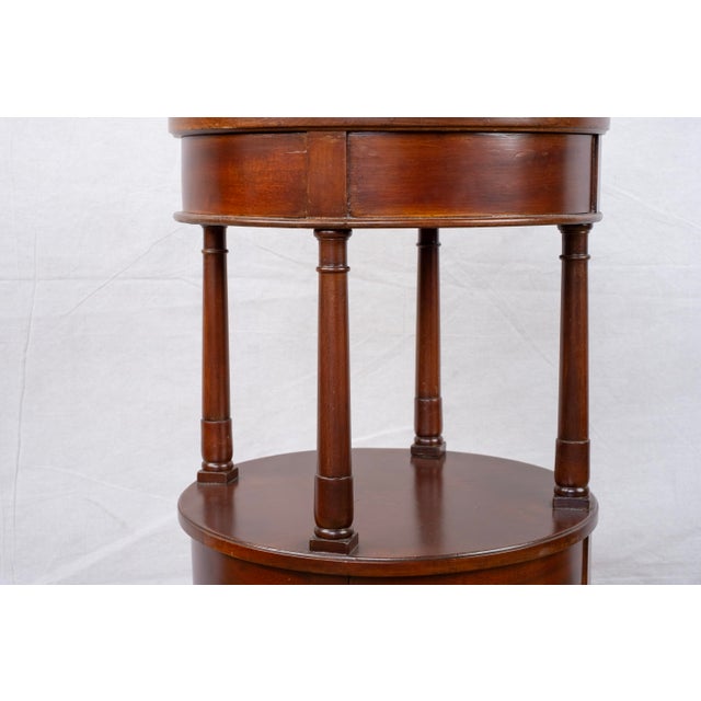 Antique Pair of Tall Round Side Tables For Sale - Image 9 of 10