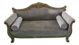 Vintage Italian Hand-Painted Settee With Faux Animal Print Upholstery