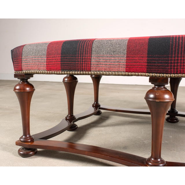 Ralph Lauren Mahogany Plaid Sadler Cocktail Ottoman 4 Ft. For Sale - Image 10 of 18