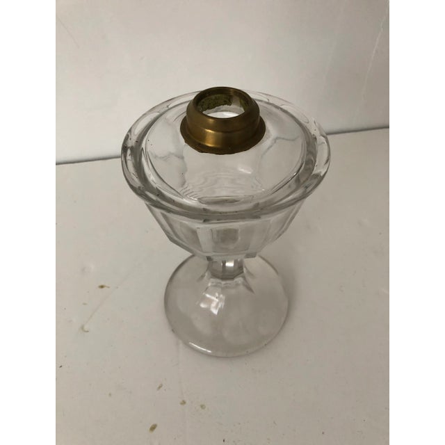 Antique Glasses Oil Lamp Minus Wick 9”Tall For Sale - Image 4 of 5