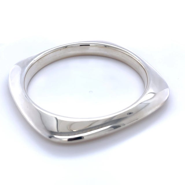 Tiffany and Co. Tiffany & Co. Sterling Silver Vintage Square Bangle Bracelet 56.84g For Sale - Image 4 of 8