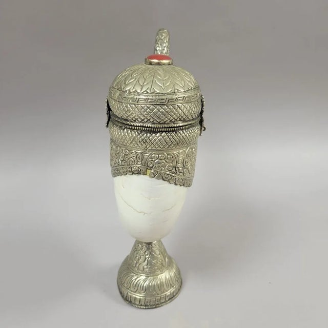 Early 20th Century Anglo-Indian Silvered Metal and Nautilus Shell Swan Sculpture Container For Sale - Image 5 of 9
