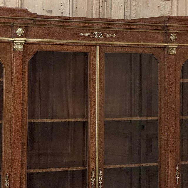 Late 19th Century 19th Century French Louis XVI Mahogany and Burl Bookcase by Maison Lalande of Paris For Sale - Image 5 of 18