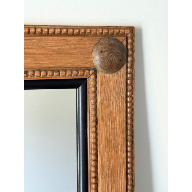 Wood Arts and Crafts Wall Mirrors in Oak, Britain, 1900, Set of 2 For Sale - Image 7 of 11
