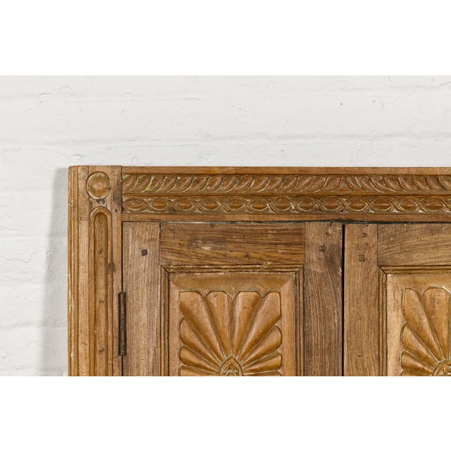 Wood Carved Window from the 19th Century Retrofitted with Heavy Antiqued Mirror For Sale - Image 7 of 12