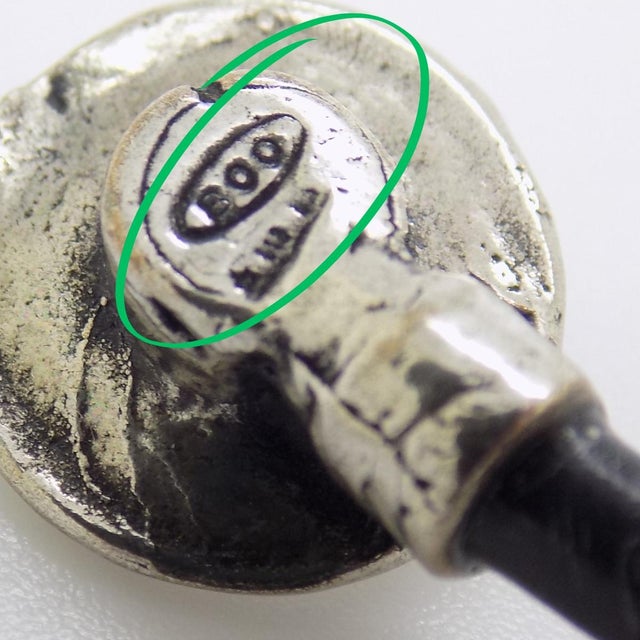 Metal Vintage Italian Handmade Genuine Silver .800 Stethoscope Dollhouse Miniature For Sale - Image 7 of 9