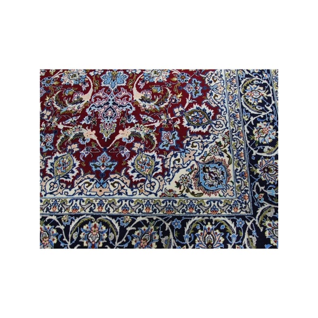 1990s Persian Esfahan Area Rug 4x6 For Sale - Image 9 of 11