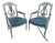 Pair of Antique French Crusty Painted Bergere Armchairs For Sale