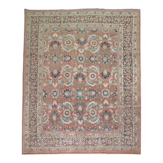 Zabihi Collection Antique Persian Tabriz Rug - 8'3" x 9'5" For Sale
