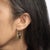 Modern Textured Oval Hoop Earrings Vintage 14k Yellow Gold Drops Estate Jewellery - 2 Pieces For Sale - Image 3 of 4