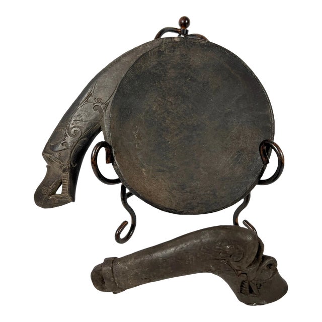 Antique Dayak Tribal Hand Carved Wood Mythical Mortar and Pestle For Sale