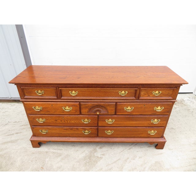 Hollywood Regency Vintage 10 Drawer Lowboy Triple Dresser ~ Chippendale Style ~ Hollywood Regency Bedroom Furniture For Sale - Image 3 of 12
