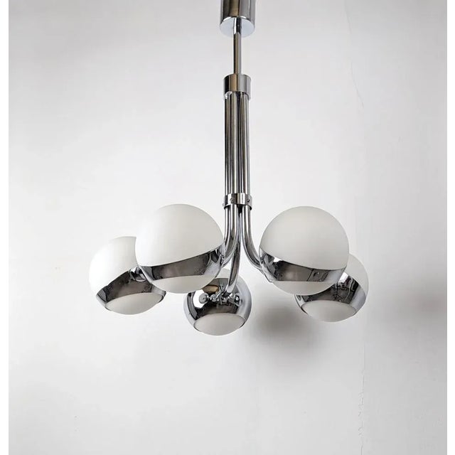 Chrome Space Chandelier from Stilnovo, 1960s For Sale - Image 9 of 9