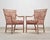 Tan Set of Four McGuire Spindle-Back Rattan Ikat Dining Armchairs For Sale - Image 8 of 18