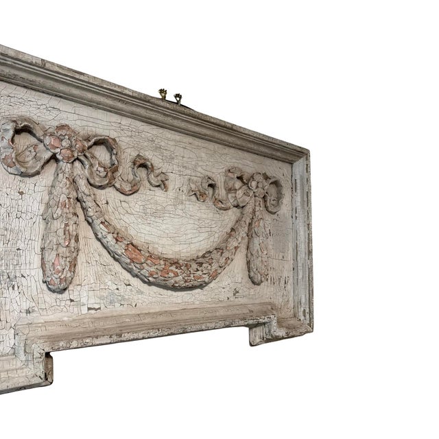 Vintage Italian Arquitectonica Plaster on Wood Framed Wood old white Patina plate.